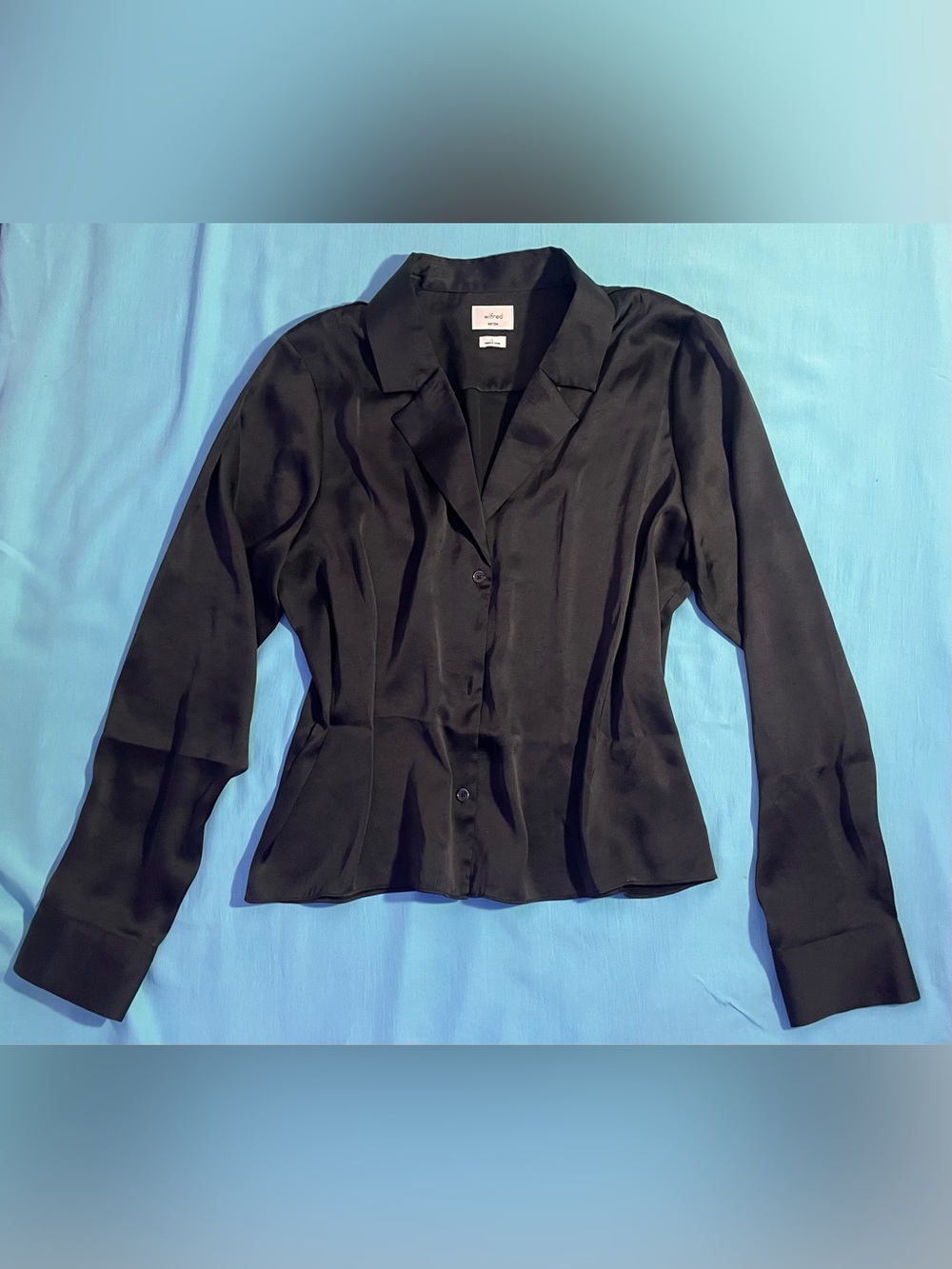 Aritzia Babaton Whimsigoth Goth Satin Black top L y2k